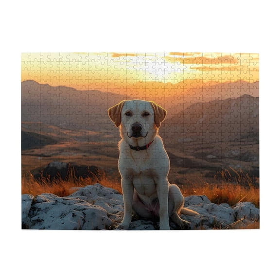 500-Piece Wooden Jigsaw Puzzle for Adults & Families - Labrador Retriever Mountain View , Fun & Educational Brain-Teasing Game, Artistic Home Decor
