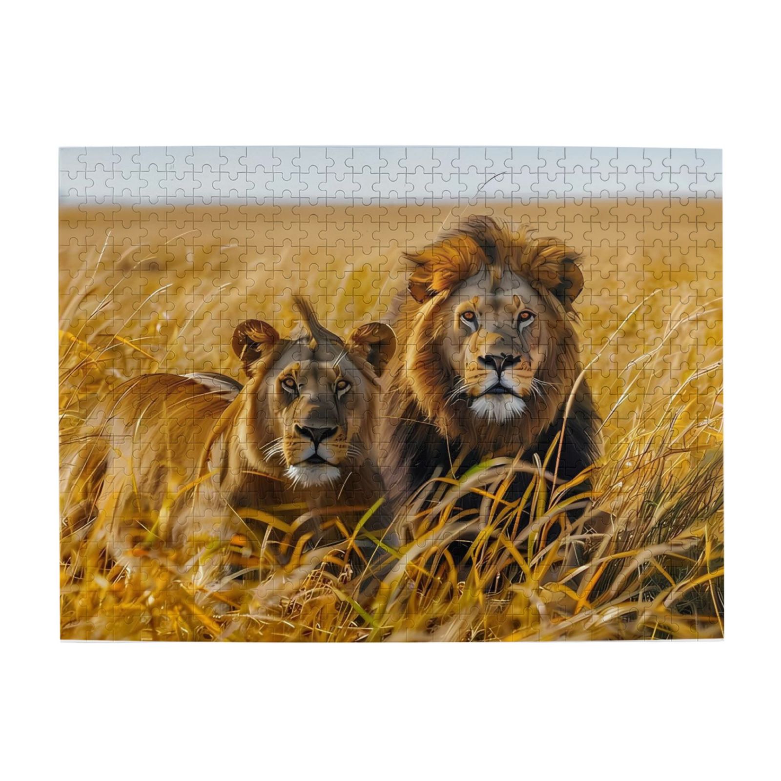 500-Piece Wooden Jigsaw Puzzle for Adults & Families - Lion Pair ...
