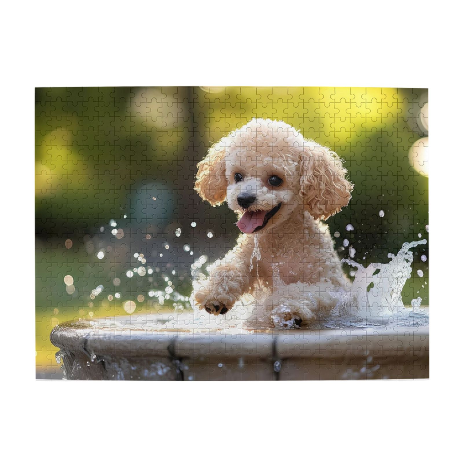 500-Piece Wooden Jigsaw Puzzle for Adults & Families - Poodle Playing ...