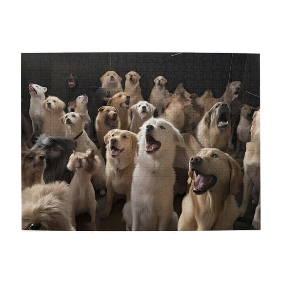 500-Piece Wooden Jigsaw Puzzle for Adults & Families - Singing Dogs Chorus , Fun & Educational Brain-Teasing Game, Artistic Home Decor