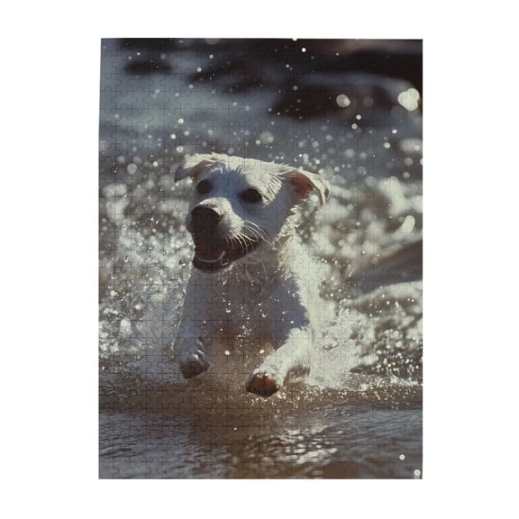 500-Piece Wooden Jigsaw Puzzle for Adults & Families - Water Fun Splashing Running , Fun & Educational Brain-Teasing Game, Artistic Home Decor