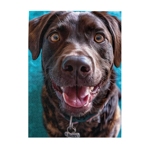 500-Piece Wooden Jigsaw Puzzle for Adults - Hello Dog Face Eyes Mouth Collar , Fun & Challenging Brain Teaser, Stylish Home Decor & Unique Gift