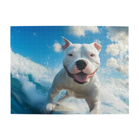 500-Piece Wooden Jigsaw Puzzle for Adults - Surfing Dog Wave Sky , Fun & Challenging Brain Teaser, Stylish Home Decor & Unique Gift