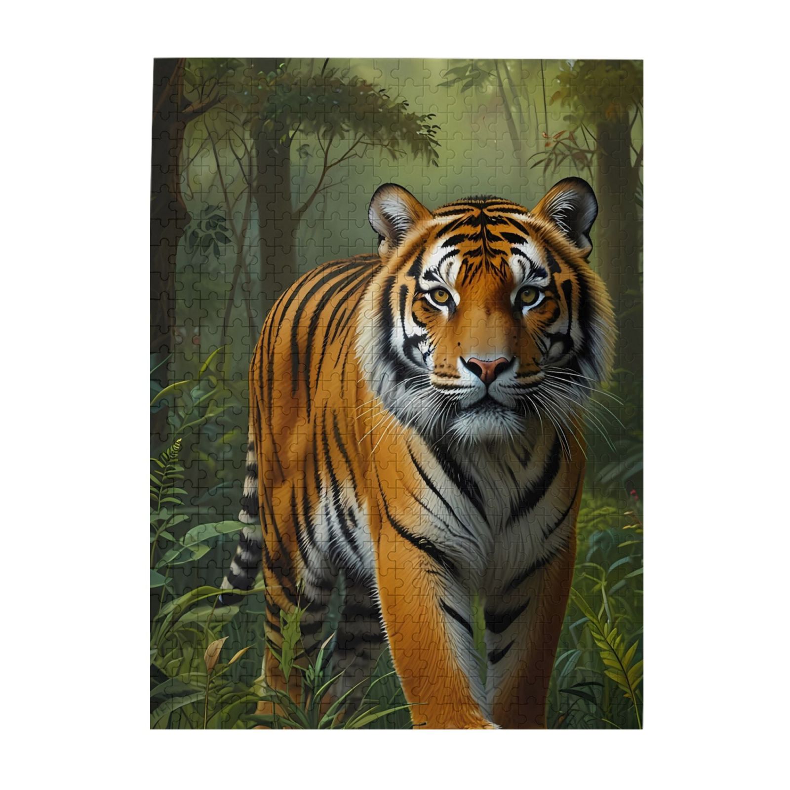 500-Piece Wooden Jigsaw Puzzle for Adults - Tiger Jungle Forest ...