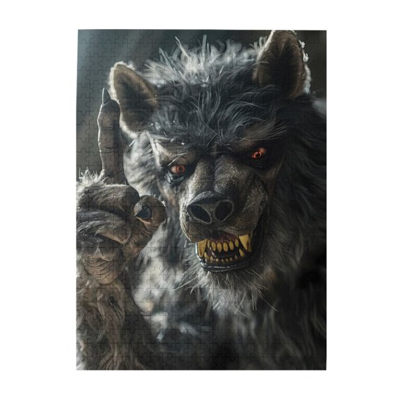 500-Piece Wooden Jigsaw Puzzle for Adults - Werewolf Monsters Beast Creature , Interlocking Pieces with Guide Letters, Holiday Gift & Home Decor