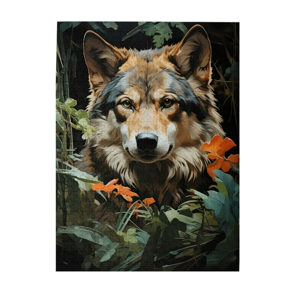 500-Piece Wooden Jigsaw Puzzle for Adults - Wolf Forest Nature Wildlife , Fun & Challenging Brain Teaser, Stylish Home Decor & Unique Gift
