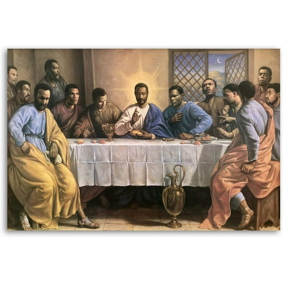 500 Piece Wooden Puzzle African American Black The Last Supper Jesus Christ Religious Poster Decorative Painting Canvas Wall Art Living Room Posters Bedroom Painting