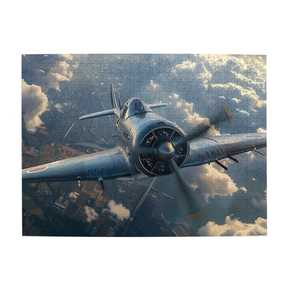 500 Piece Wooden WWII Fighter Plane Jigsaw Puzzle For Adults – Fun, Challenging & Relaxing Brain Exercise, Stunning Aerial Art, Great Gift Idea, Home Decor