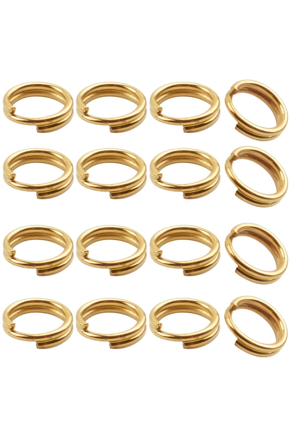 500 Pieces 6mm Double Loop Round Split Rings Small Key Chain Hoops for Key Charms Jewelry Making,Golden