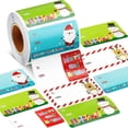 thumbnail image 1 of 500 Pieces Christmas Tags Christmas Santa Claus Stickers Self Adhesive Christmas Tag Christmas Festival Birthday Wedding Holiday Decor (Classic Style, 2.95 x 1.6 Inch), 1 of 7