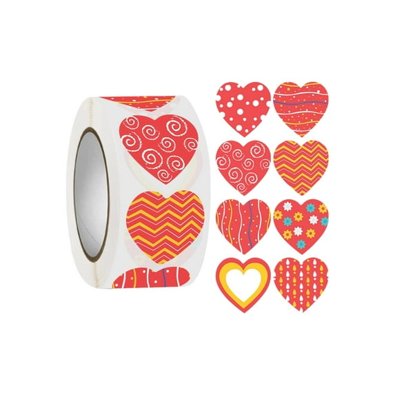 500 Pieces Of Cute Heart Stickers - Heart Shaped Adorable Decorative Decals - For Scrapbooking, Party Decoration, Journaling, Diy Crafts, Gift Wrapping, Laptop Decoration,