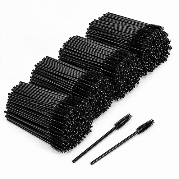 500 pcs Disposable Mascara Wands, Black Lash Spoolies Eyelash Brush Applicators for Eyelash Extensions, Makeup & Eyebrow Grooming