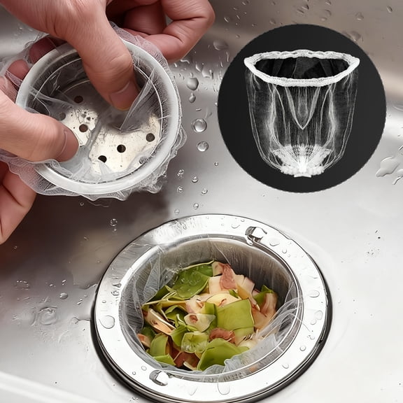 500 Pcs Disposable Sink Strainer Mesh Bags - Elastic, Anti-Clogging, Fits Most Sizes
