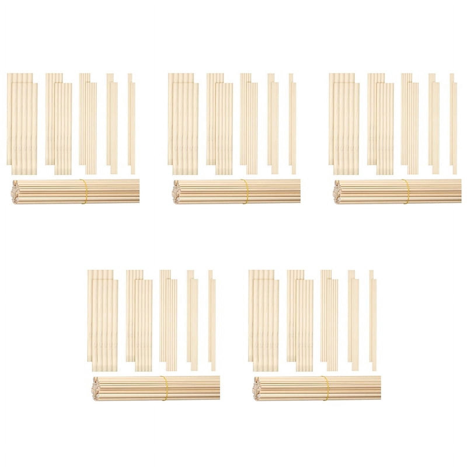 500 Pieces Dowel Rods Wooden Dowel Rod Craft Wood1/8,3/16,1/4,5/16,3/8X6Inch Sticks for Crafting DIY Wedding Ribbon Wand