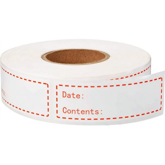 WSNIJFU 500Pcs Paper Food Freezer Labels 1 x 3 inches Self-Adhesive Removable Storage Refrigerator Food Date Labels (Red)