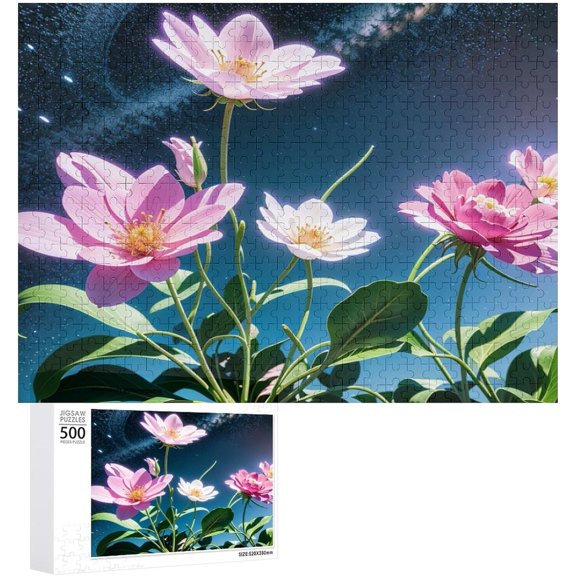500 Pieces Jigsaw Puzzles for Adults,20"x15" Large Puzzle Lotus Flower Decoration for Family Party Holiday Medium Difficulty Fun Family Games Christmas Puzzle