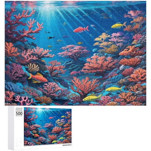 500 Pieces Jigsaw Puzzles for Adults,20"x15" Large Puzzle Underwater World Decoration for Family Party Holiday Medium Difficulty Fun Family Games Ocean Puzzle