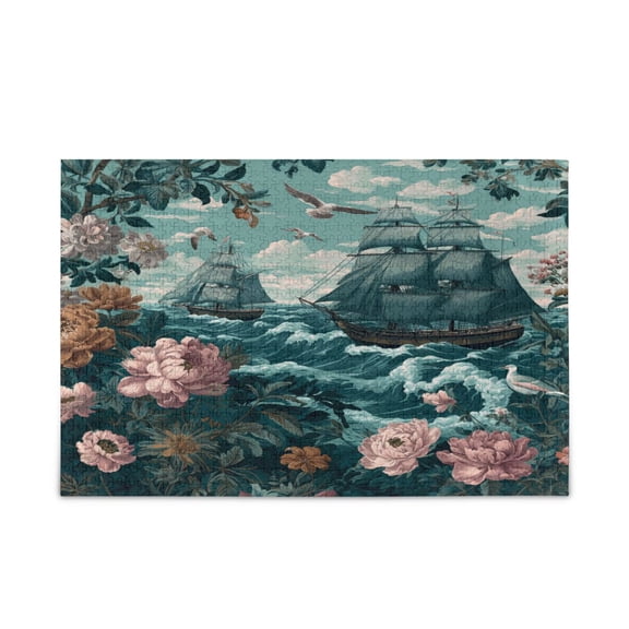 500 Pieces Jigsaw Puzzles Storage Bag & Guide Elegant Nautical Scene Puzzle for 15+