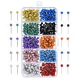 thumbnail image 1 of 500 Pieces Map Push Pins Map Tacks Plastic Round Head Tacks with Steel Points (Multicolor, 1/8 Inch), 1 of 8
