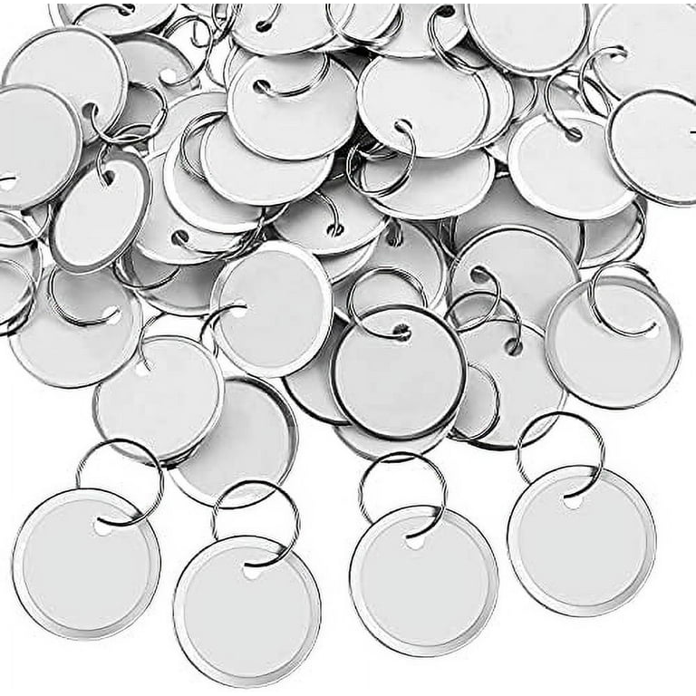 500 Pieces Metal Rim Key Tags 1.25 Inches Round Key Labels Diameter Round  Paper Key Tags with Metal Split Rings Key Tags Keyrings Bulk for Car Door
