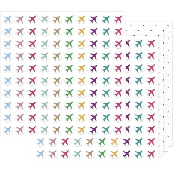 500 Pieces Mini Airplane Stickers for Planners, Small Colorful Travel Plane Decals 0.5 Inch, Cute Aircraft Labels for Scrapbooking, Bullet Journal, Calendar, DIY Crafts Bulk Set