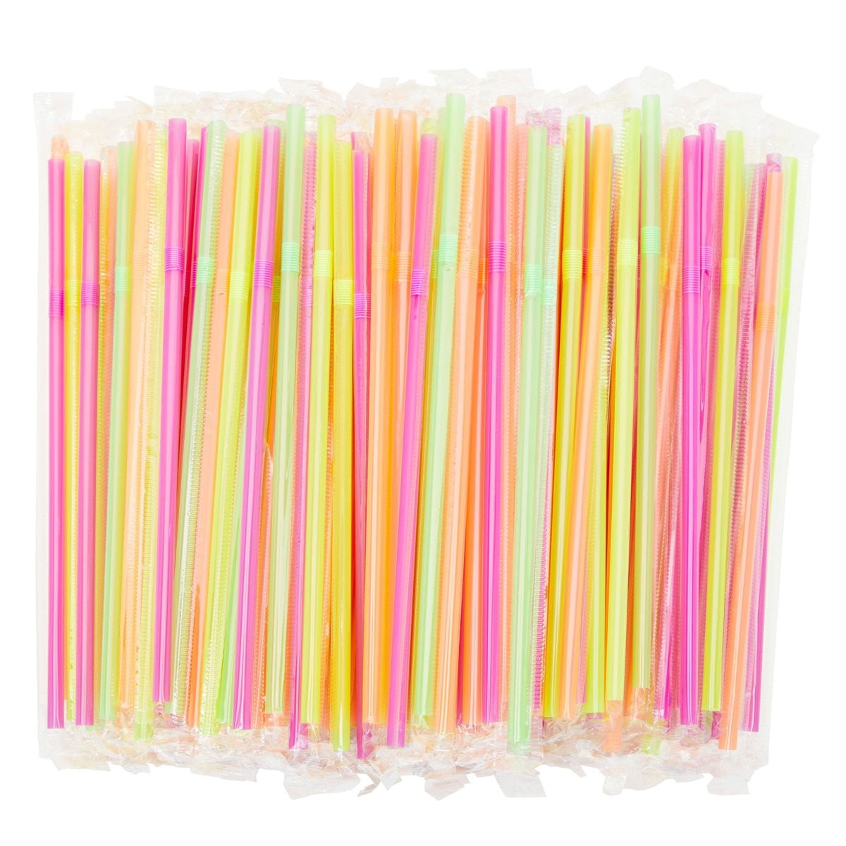 X-Long Reusable Silicone Straws - Pink/Yellow/Gray/Red (4pk