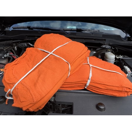 500 Pieces New Orange Shop Towels Rags Great Mechanics & Commercial 13x14 inches