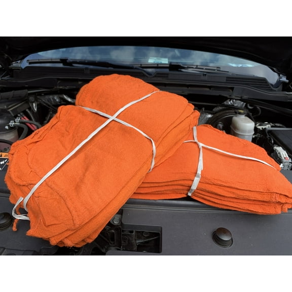 500 Pieces New Orange Shop Towels Rags Great Mechanics & Commercial 13x14 inches