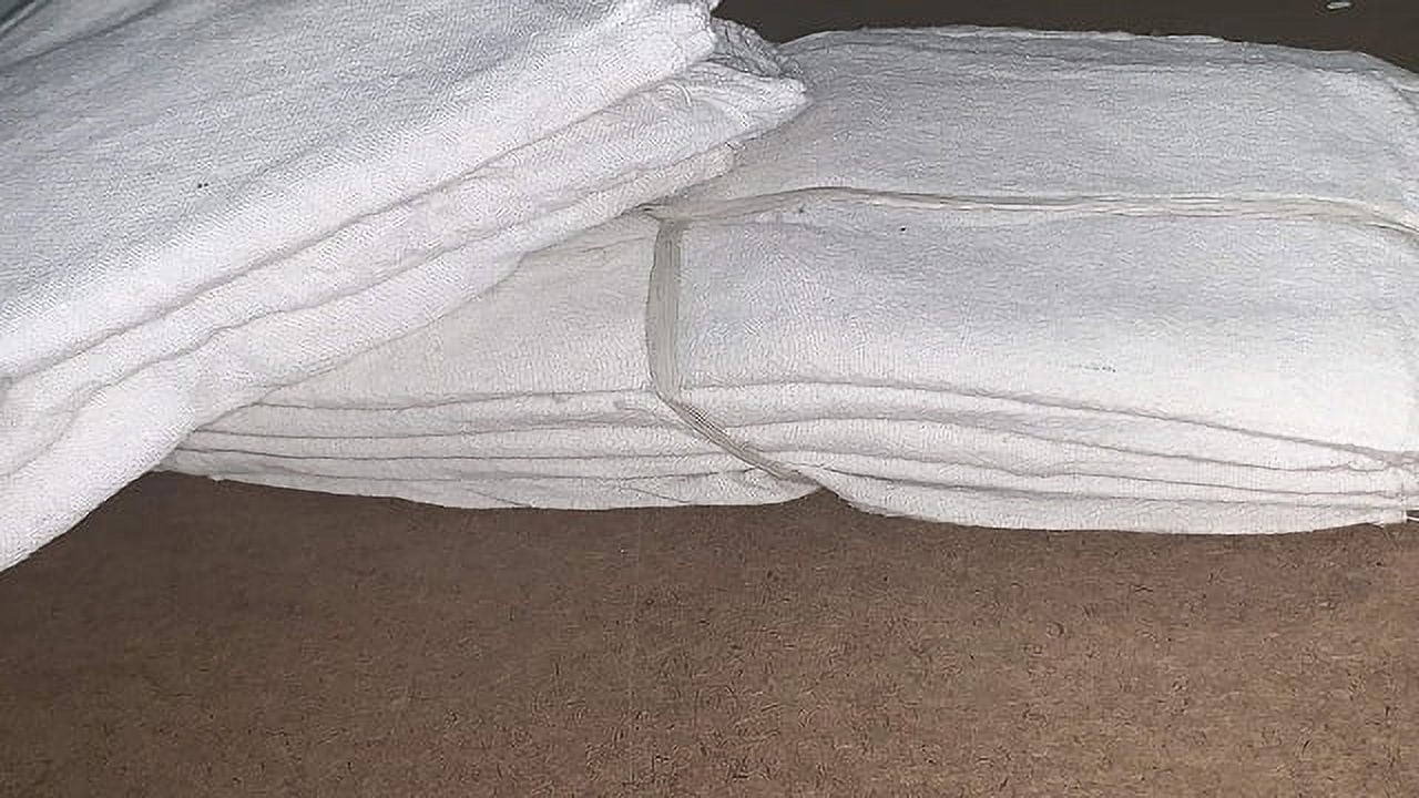 500 Pieces New White Shop Towels Rags Great Mechanics & Commercial ...