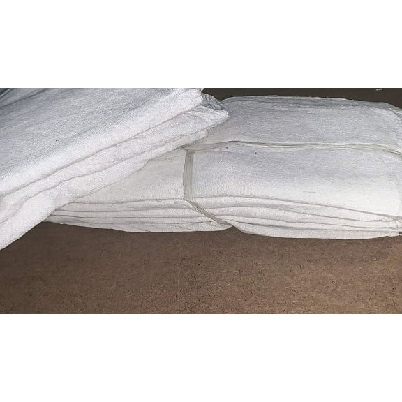 500 Pieces New White Shop Towels Rags Great Mechanics & Commercial 13x14 inches