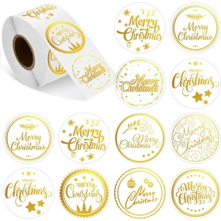 500Pieces Christmas Stickers Roll Round Snowflake Christmas Tree Stickers for Kids Tiny Xmas Winter Holiday Stickers for Card Craft Envelope Seal