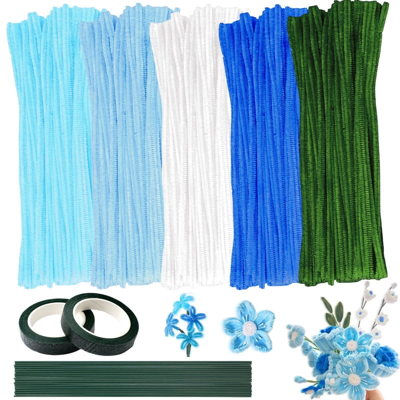 500 Pieces Pipe Cleaners Chenille Stems for Flower Craft Supplies Bulk Fluffy Fuzzy Sticks
