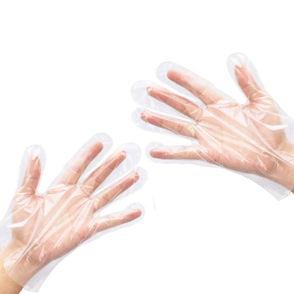 500 Pieces Plastic Disposable Gloves,Disposable Gloves for Cleaning, One Size Fits Most