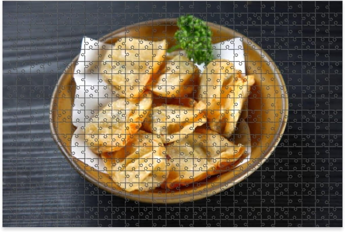 500 Pieces Puzzles Wooden Letter Area Design Deep Fried Chinese