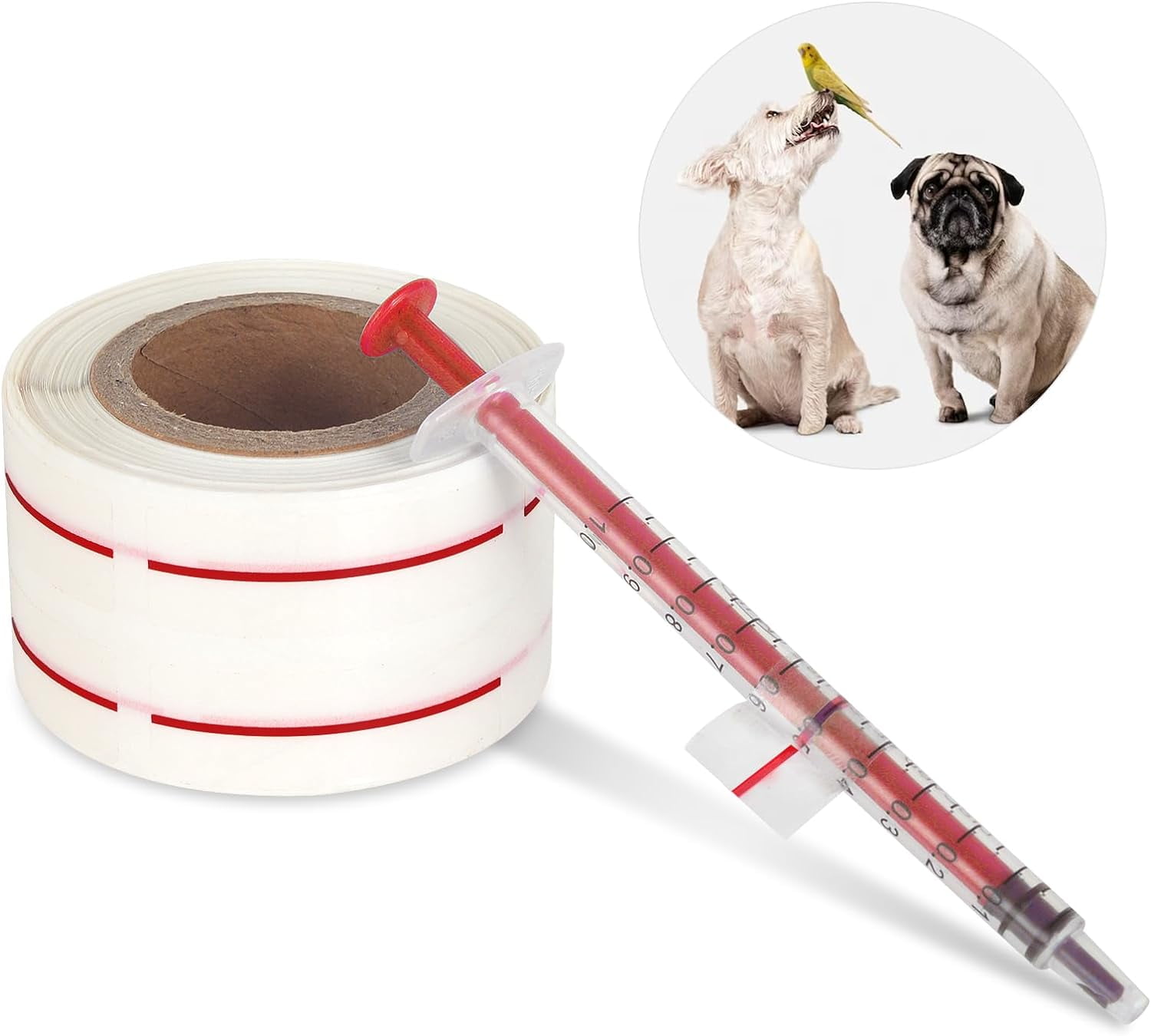 500 Pieces Syringe Labels Syringe Line Stickers 1.5 * 0.5 inch Dosage