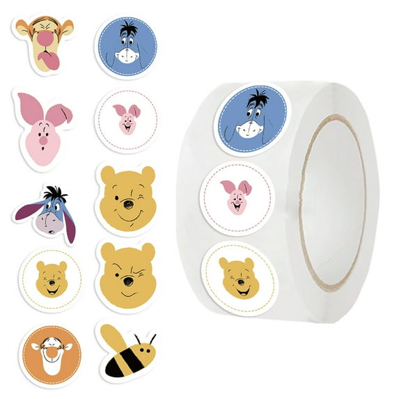 500 Pieces Winnie Stickers Colorful Fashion Graffiti Pooh Rolls Self Adhesive Seals for Kids Girls Boys Adults for Water Bottles Laptop Suitcase for Birthday Party Supply Decor Favor
