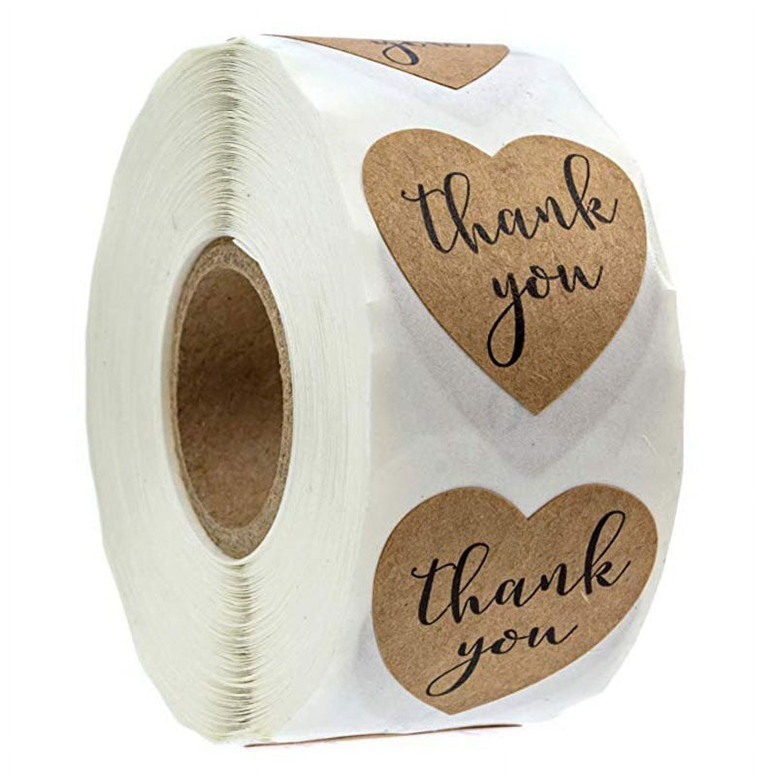 500 Pieces/roll Kraft Paper Sealing Stickers Thank You Gift Decoration ...
