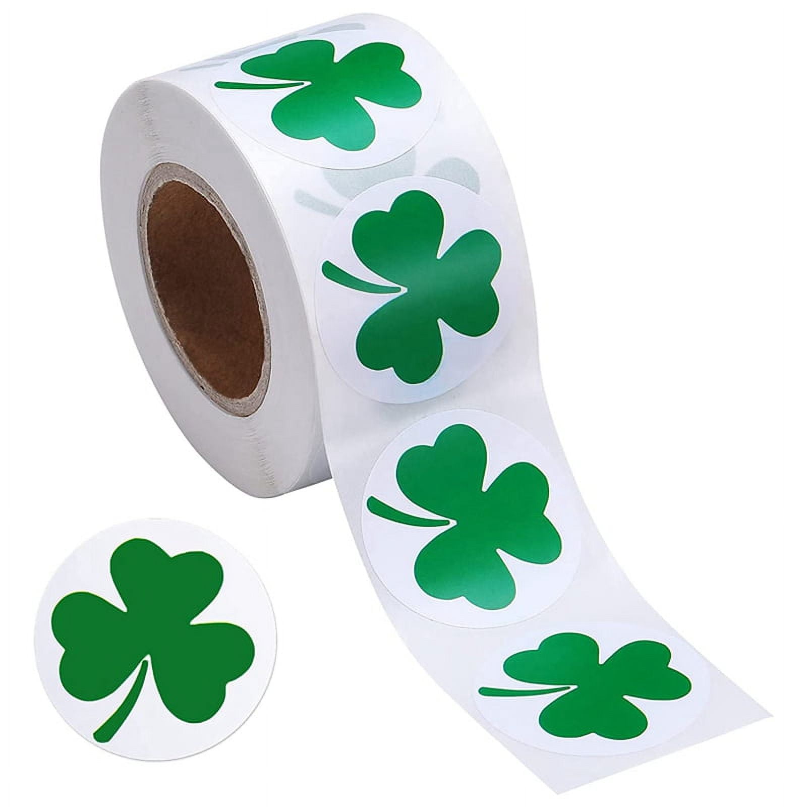 500 Pieces . 's Day Stickers Shamrock Roll Stickers 1-1/2 Inch Adhesive ...