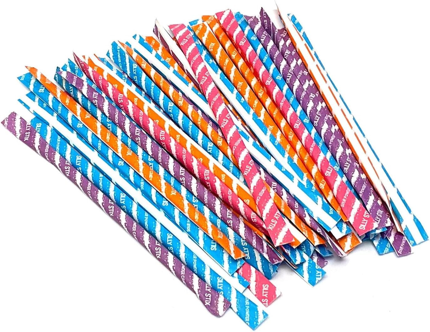 500 Pixy Silly Stix Sugar Candy Straws Cherry Blue Raspberry