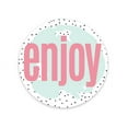 thumbnail image 1 of 500 Pk, Enjoy Packaging Sticker, Round 2" for Gift Bags, Poly Mailers, Envelopes, Made in USA, 1 of 1