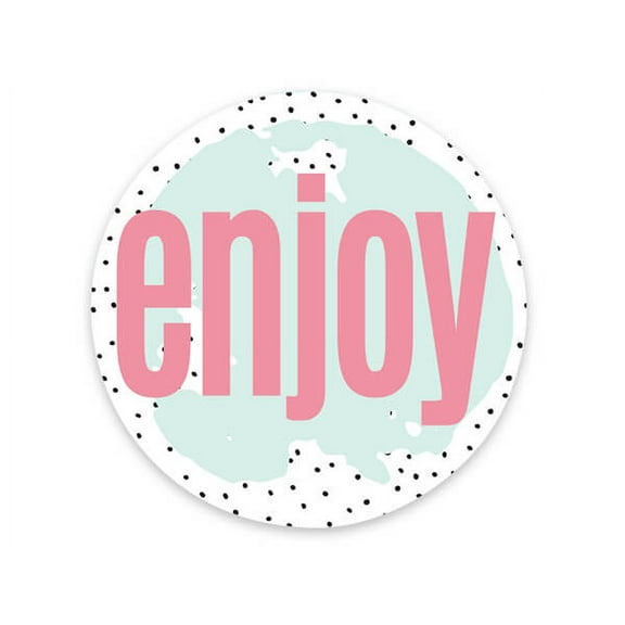 500 Pk, Enjoy Packaging Sticker, Round 2" for Gift Bags, Poly Mailers, Envelopes, Made in USA