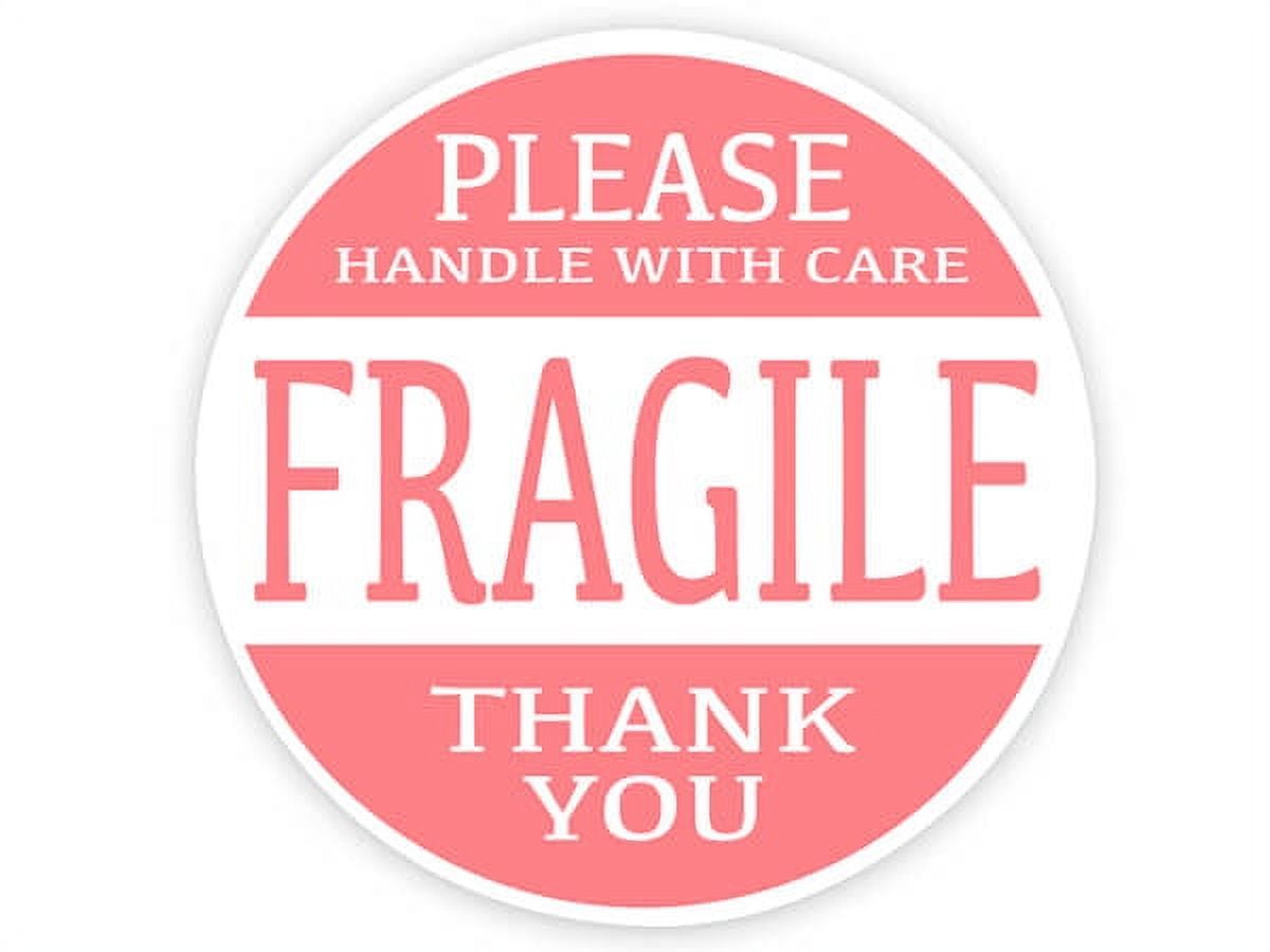 500 Pk, Fragile Please Handle With Care Packaging Sticker, Round 2 for Gift  Bags, Poly Mailers, Envelopes, Made in USA 