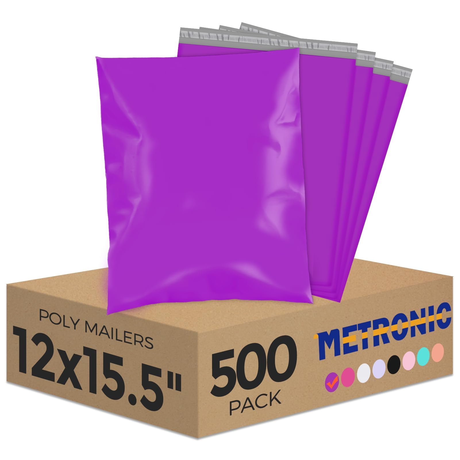 500Pack 12X15.5 Inch Poly Mailers, Durable Shipping Bags for Clothing, Waterproof Mailing Envelopes for Small Business, Lightweight Poly Bags Purple