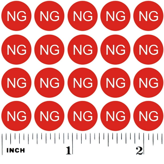 500+ Red NG No Good Stickers Disapproval Small 0.4 Round Shape Adhesive Labels Warehouse Inventory Inspection Product Quality Control Failed Rejected Disapproved Circle dot Kiss Cut Stickers Labels