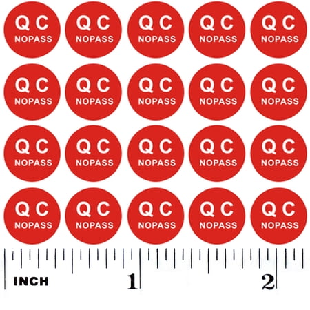 500+ Red QC No Pass Stickers Disapproval Small 0.4” Round Shape Adhesive Labels Warehouse Inventory Inspection Product Quality Control Failed Rejected Disapproved Circle dot Kiss Cut Stickers Labels