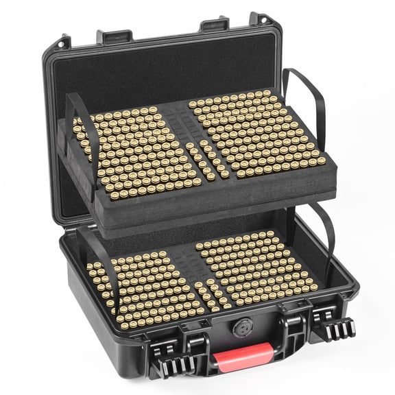 500 Round 9mm Ammo Case, Optimized for Speed Loader Use 9mm Ammo Storage, IP67 Waterproof, Shockproof, Dustproof Ammo Box, Suitable For Shooting Ranges and Home Storage