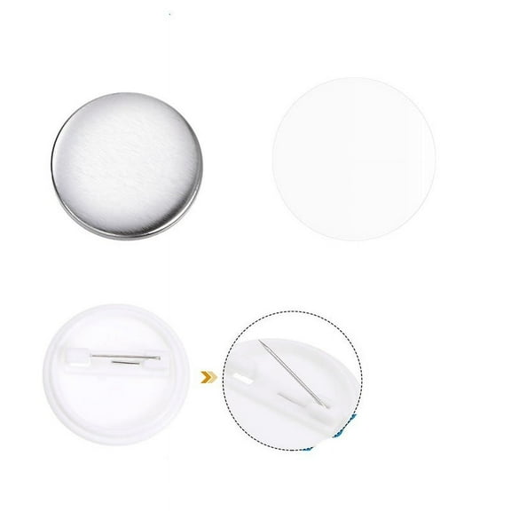 500 Sets Blank Badge Pin Button Maker Parts Material Supplies 25mm DIY Buttons Making ,Beginner-Friendly
