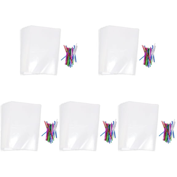MERRYHAPY Recyclable Clear Bags Assorted Color for Cookies Nuts Baked Goods 500Sets