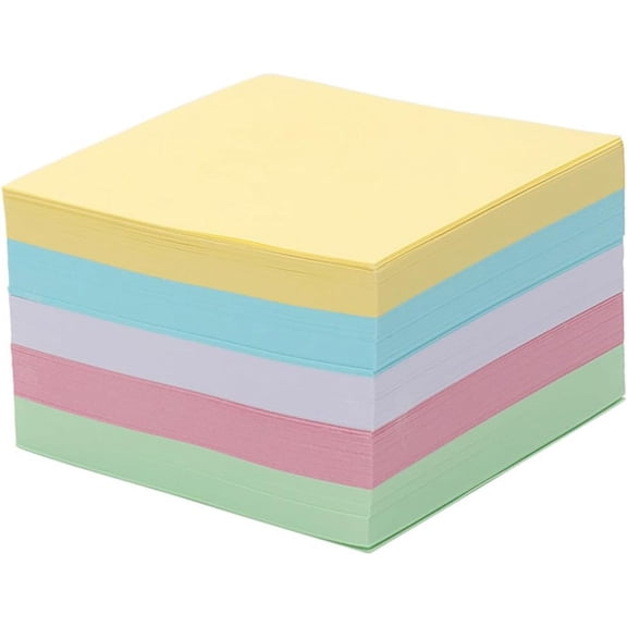 500 Sheets Non-Sticky Notes 3x3 Blank Note Cube Colorful Memo Cube Refill Memo Sheets Office Non Sticky Memo Scratch Pad Cubes Organizerd for Taking Notes
