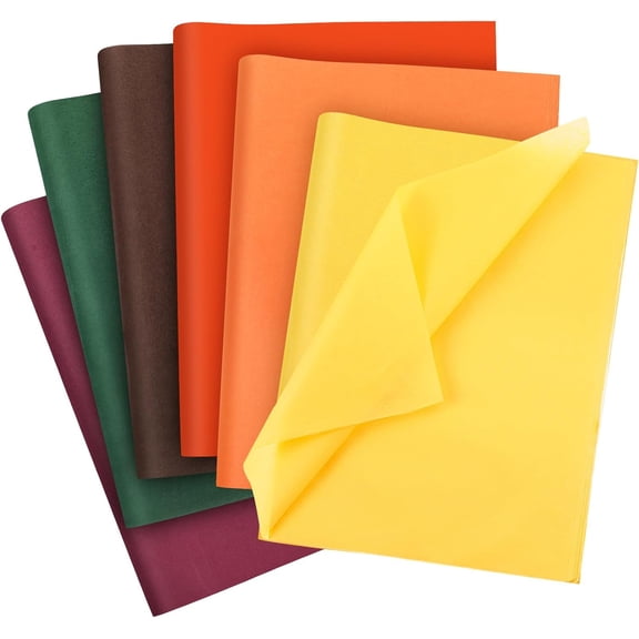 500 Sheets Orange Yellow Brown Tissue Paper for Gift Bags 14 x 20 Inches Father' Day Gift Wrapping Tissue Paper Bulk for Graduation Memorial Day 4th of July Weddings Birthday DIY Crafts Flowers